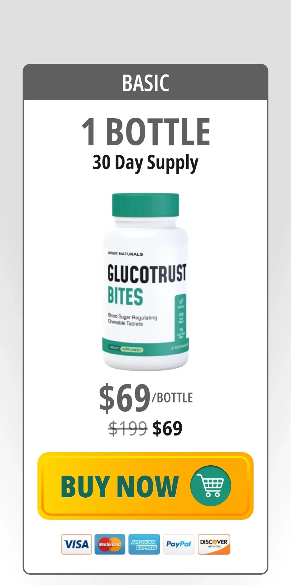 GlucoTrust Bites™ 1 bottle pricing